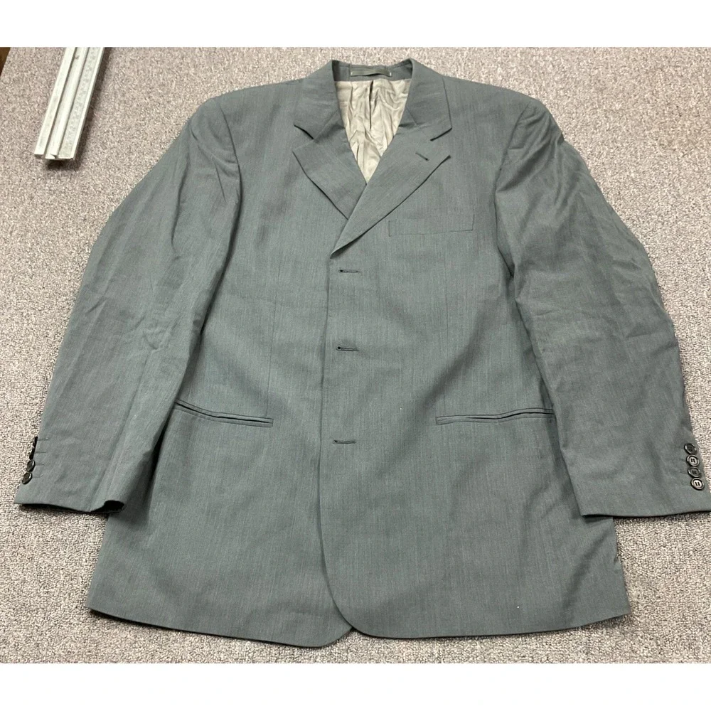 EUC! Hugo Boss Einstein Omega Virgin‎ Wool Cerruti Grey Suit Blazer Jacket - 52
